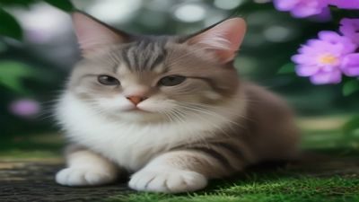 猫咪调教视频课程封面，主人用逗猫棒引导猫咪接近猫抓板，画面生动有趣